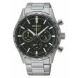 Men s Watch Seiko SSB413P1 Black Silver Hot on Sale