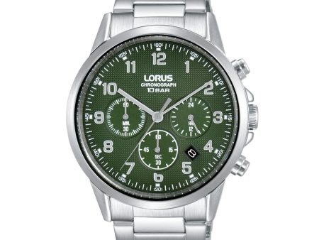 Men s Watch Lorus RT315KX9 Green Silver For Cheap