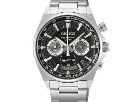 Men s Watch Seiko SSB397P1 Black Silver Online