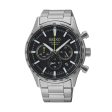 Men s Watch Seiko SSB413P1 Black Silver Hot on Sale