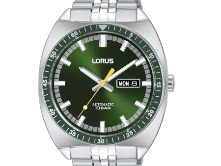 Men s Watch Lorus RL443BX9 Green Silver Hot on Sale