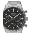 Men s Watch Seiko SSB413P1 Black Silver Hot on Sale