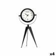 Table clock Tripod Black Metal 12 x 30 x 12 cm (4 Units) Supply