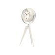 Table clock Tripod White Metal 12 x 30 x 12 cm (4 Units) Discount