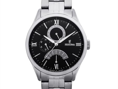 Men s Watch Festina F16822 4 Black Silver Cheap