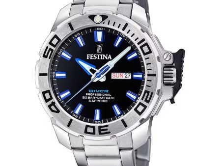 Men s Watch Festina F20665 3 Black Silver Online Sale