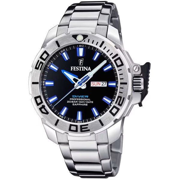 Men s Watch Festina F20665 3 Black Silver Online Sale