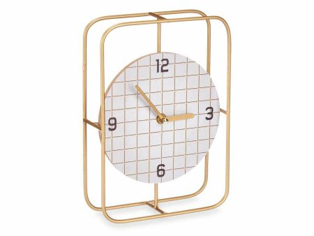 Table clock Squared Black Metal MDF Wood 18,5 x 25,5 x 6 cm (6 Units) Hot on Sale