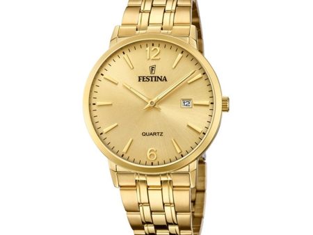 Men s Watch Festina F20513 3 Golden on Sale