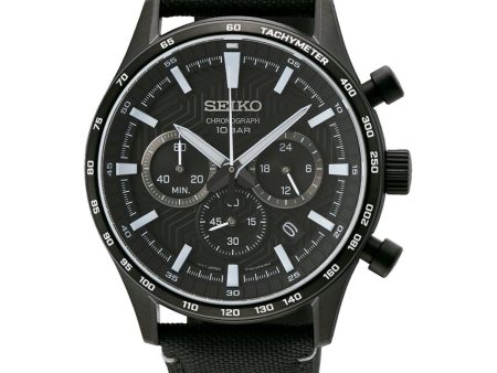 Men s Watch Seiko SSB417P1 Black Fashion