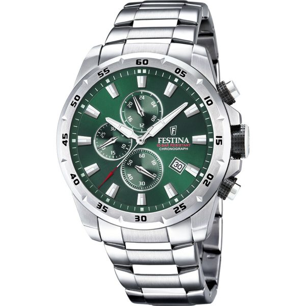 Men s Watch Festina F20463 3 Green Silver on Sale