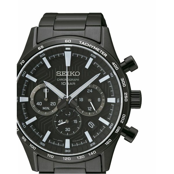 Men s Watch Seiko SSB415P1 Black on Sale