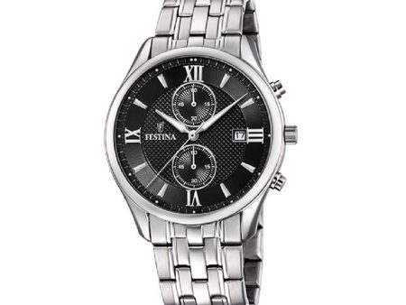 Men s Watch Festina F6854 8 Black Silver Discount