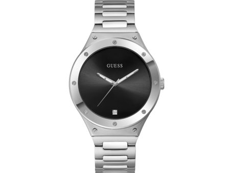 Men s Watch Guess GW0427G1 Black Silver Hot on Sale