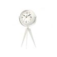 Table clock Tripod White Metal 14 x 30 x 11 cm (4 Units) Cheap