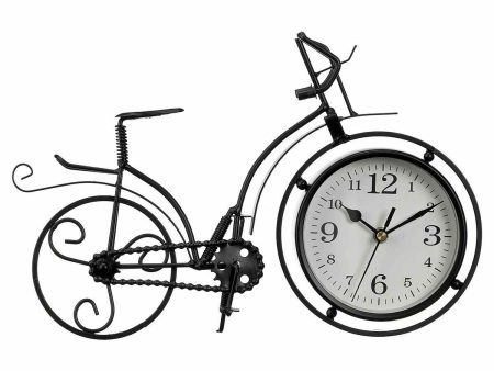 Table clock Bicycle Black Metal 33 x 22,5 x 4,2 cm (4 Units) Hot on Sale