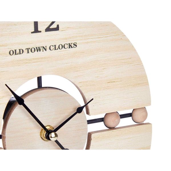 Table clock Balls Black Metal MDF Wood 20,5 x 26,5 x 7 cm (6 Units) Sale