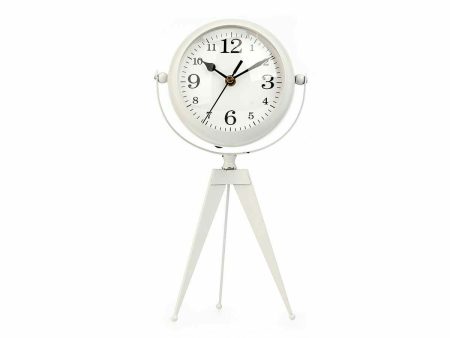 Table clock Tripod White Metal 14 x 30 x 11 cm (4 Units) Cheap