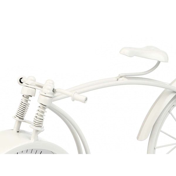 Table clock Bicycle White Metal 38 x 20 x 4 cm (4 Units) For Discount