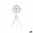 Table clock Tripod White Metal 12 x 30 x 12 cm (4 Units) Discount