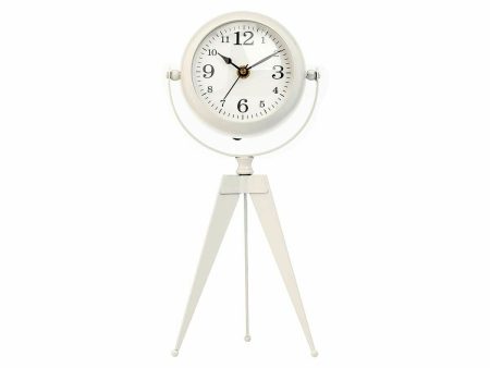 Table clock Tripod White Metal 12 x 30 x 12 cm (4 Units) Discount