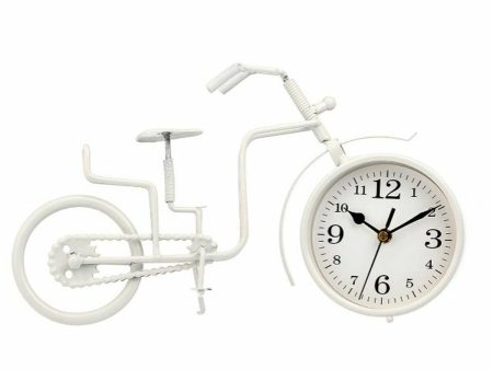 Table clock Bicycle White Metal 33 x 21 x 4 cm (4 Units) Online now