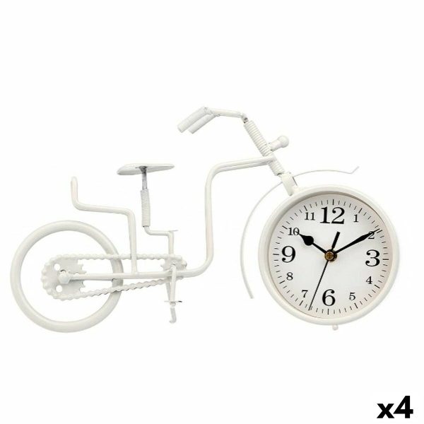 Table clock Bicycle White Metal 33 x 21 x 4 cm (4 Units) Online now