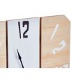 Table clock White Metal MDF Wood 22 x 28 x 7 cm (6 Units) For Discount