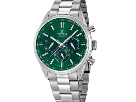 Men s Watch Festina F16820 R Green Silver For Discount