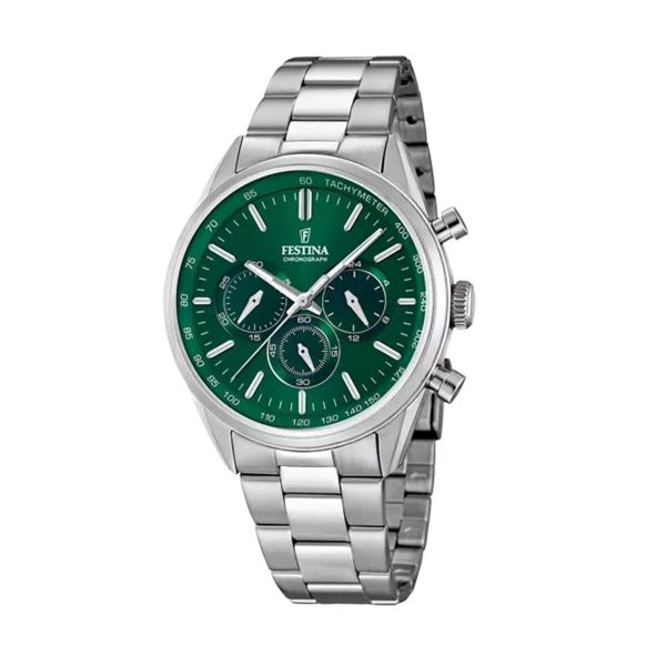 Men s Watch Festina F16820 R Green Silver For Discount