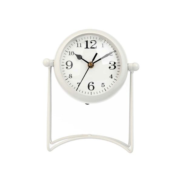 Table clock White Metal 15,5 x 20 x 11 cm (4 Units) Online Sale