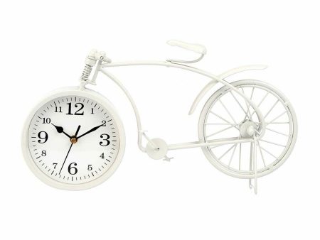 Table clock Bicycle White Metal 38 x 20 x 4 cm (4 Units) For Discount