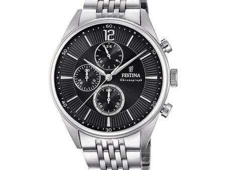 Men s Watch Festina F20285 4 Black Silver Online now