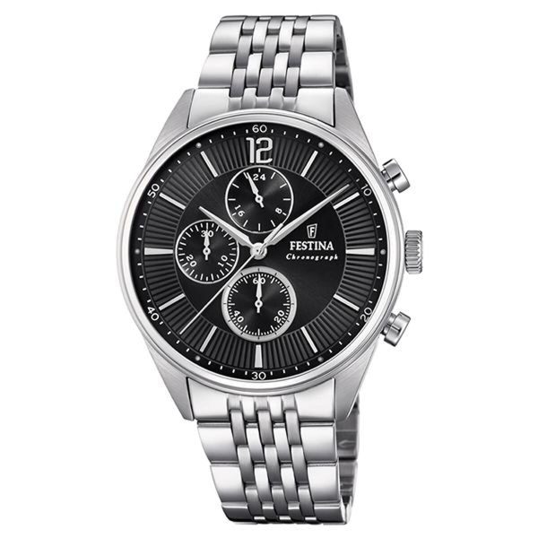 Men s Watch Festina F20285 4 Black Silver Online now