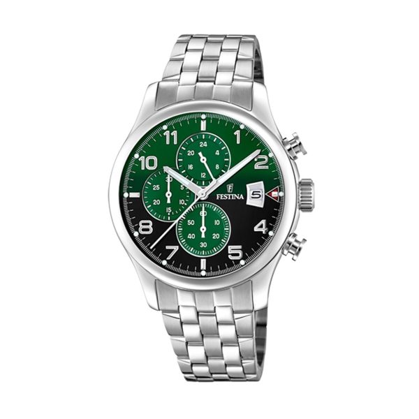 Men s Watch Festina F20374 7 Green Silver For Discount