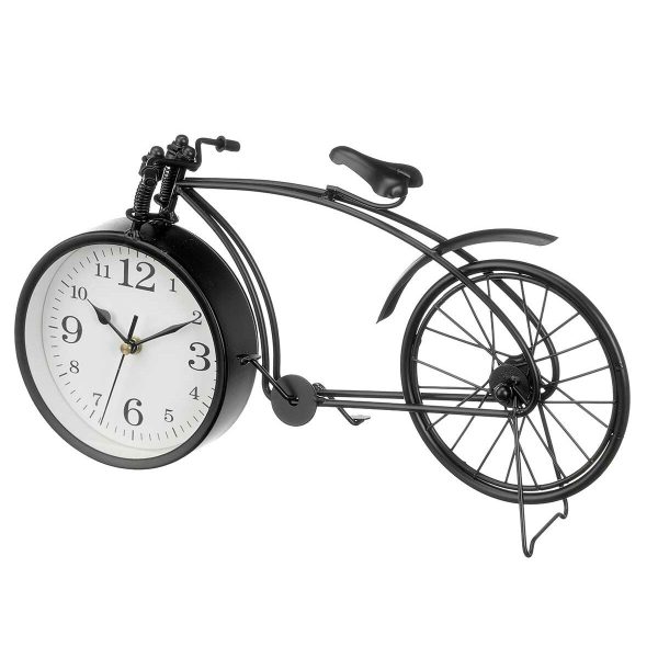 Table clock Bicycle Black Metal 38 x 20 x 4 cm (4 Units) For Discount