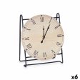 Table clock Black Metal MDF Wood 19 x 21 x 9 cm (6 Units) For Cheap