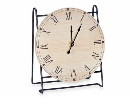 Table clock Black Metal MDF Wood 19 x 21 x 9 cm (6 Units) For Cheap