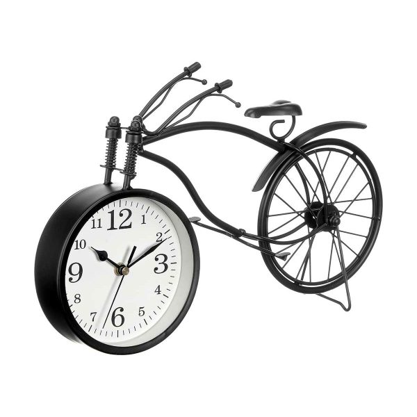 Table clock Bicycle Black Metal 36 x 22 x 7 cm (4 Units) Online Hot Sale