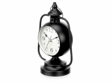 Table clock Lamp Black Metal 17 x 25 x 11,3 cm (4 Units) For Sale