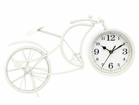 Table clock Bicycle White Metal 40 x 19,5 x 7 cm (4 Units) Supply