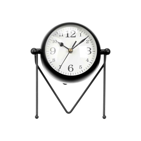 Table clock Black Metal 18 x 21 x 12 cm (4 Units) Online Hot Sale