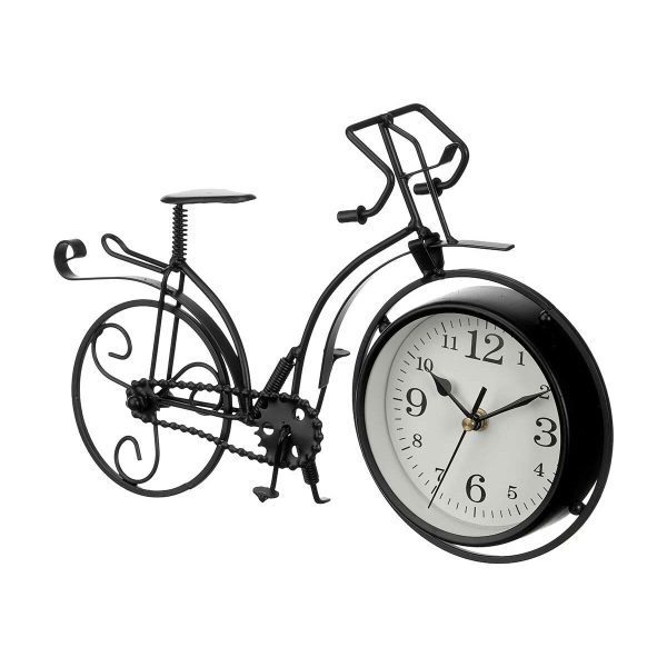 Table clock Bicycle Black Metal 33 x 22,5 x 4,2 cm (4 Units) Hot on Sale