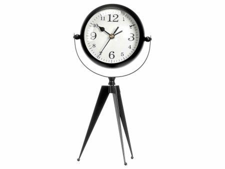 Table clock Tripod Black Metal 14 x 30 x 11 cm (4 Units) Online Sale