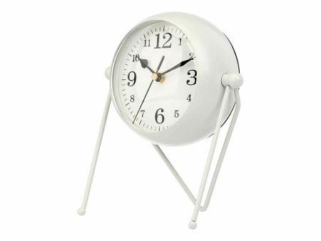 Table clock White Metal 18 x 21 x 12 cm (4 Units) Fashion