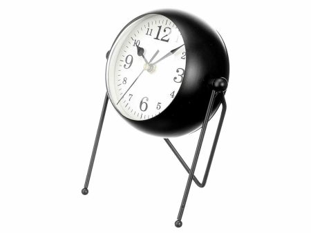 Table clock Black Metal 18 x 21 x 12 cm (4 Units) Online Hot Sale