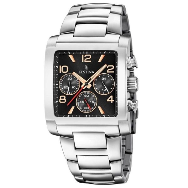 Men s Watch Festina F20652 4 Black Silver For Sale