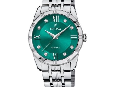 Men s Watch Festina F16940 F Green Silver Online now