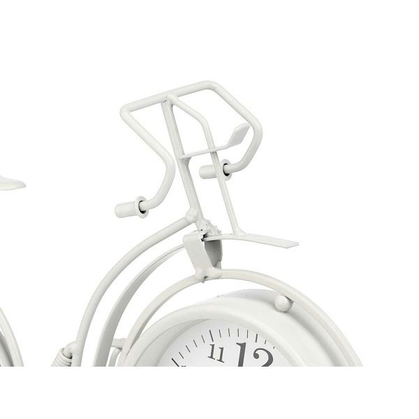 Table clock Bicycle White Metal 33 x 22,5 x 4,2 cm (4 Units) Hot on Sale