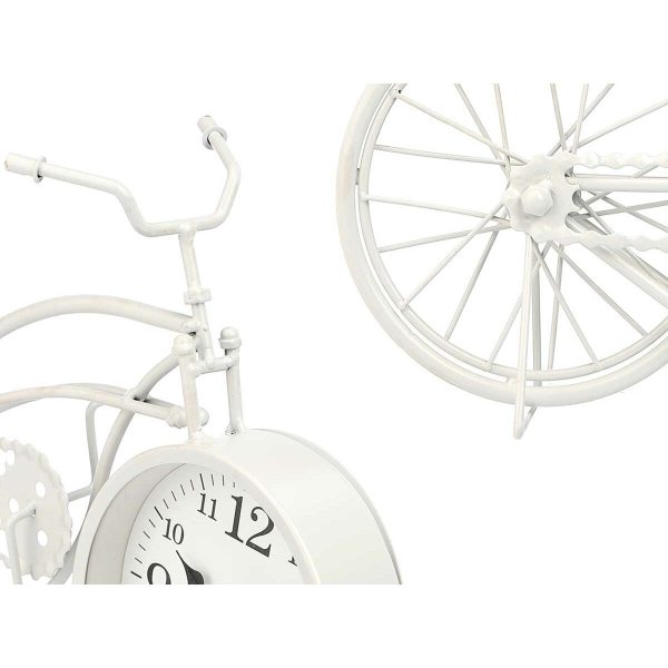 Table clock Bicycle White Metal 42 x 24 x 10 cm (4 Units) Online Sale